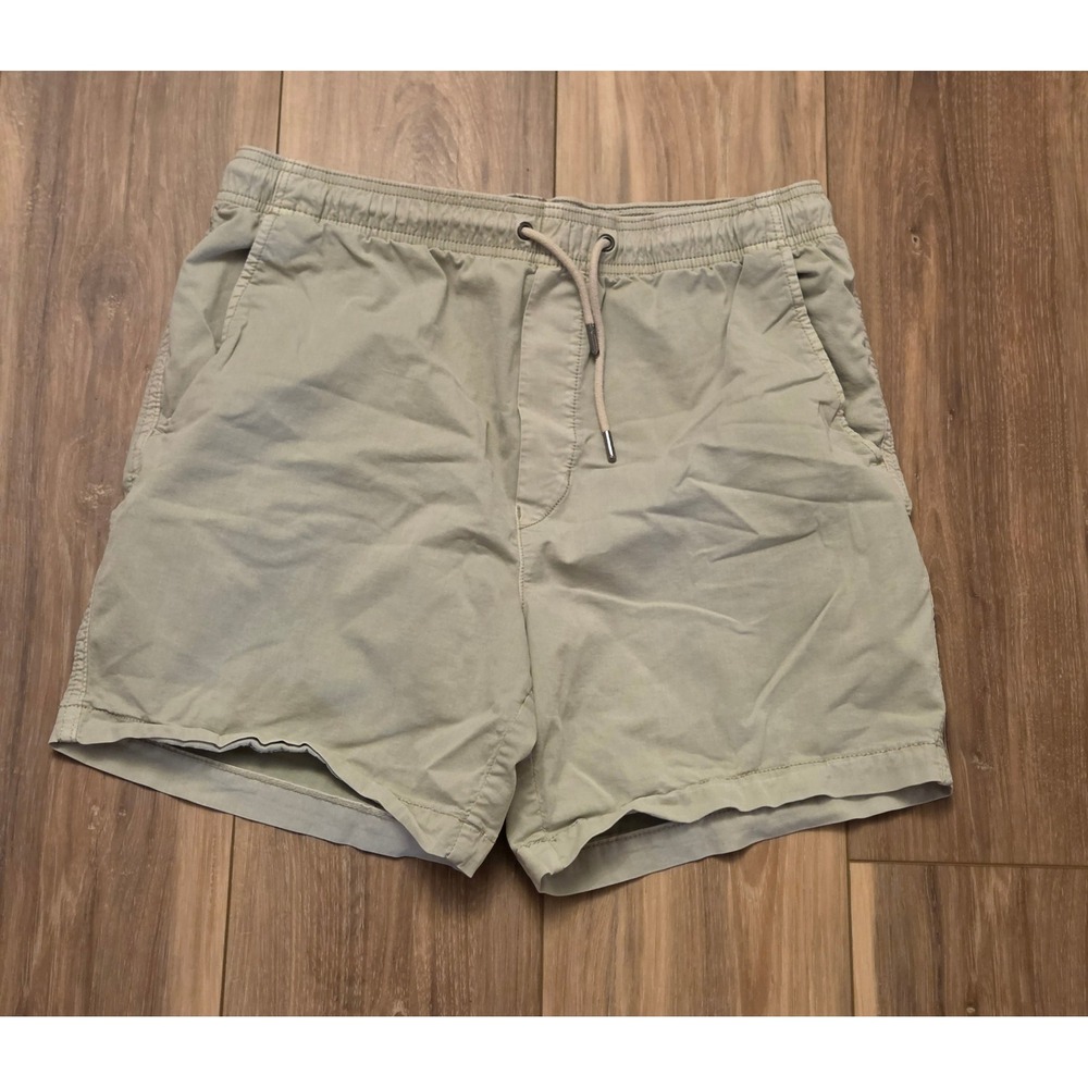 American Eagle Elastic Waistband Chino Shorts Mens Size Medium Tan Light Green